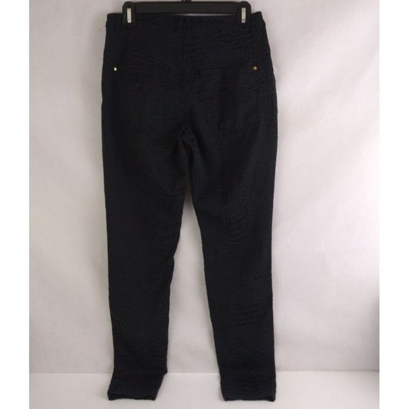 H&M Women's Black Snakeskin Design Straight Leg Jeans Size 12 - Picture 2 of 8